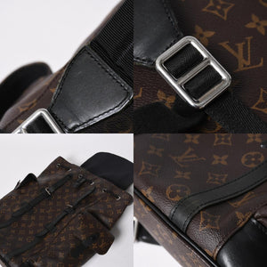 極美品 LOUIS VUITTON ルイヴィトン クリストファー MM リュック バックパック M43735 モノグラムマカサー ブラウン ブラック 中古 4a006943