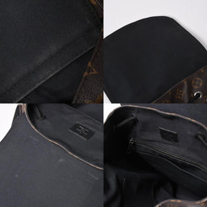極美品 LOUIS VUITTON ルイヴィトン クリストファー MM リュック バックパック M43735 モノグラムマカサー ブラウン ブラック 中古 4a006943