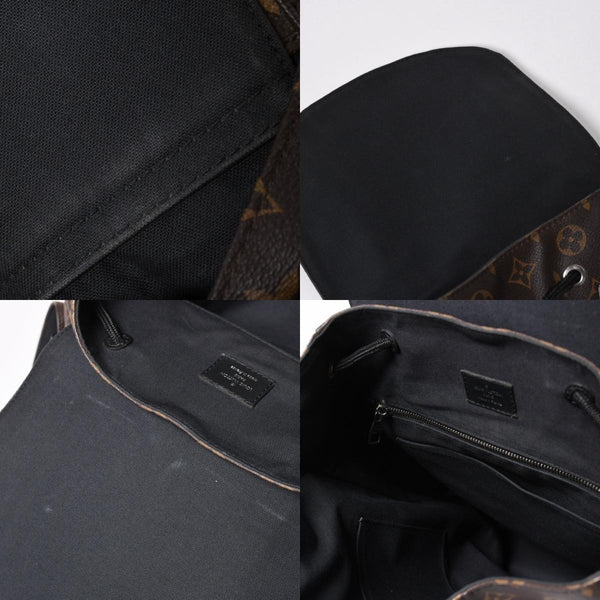 極美品 LOUIS VUITTON ルイヴィトン クリストファー MM リュック バックパック M43735 モノグラムマカサー ブラウン ブラック 中古 4a006943