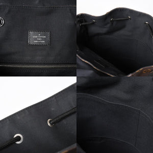 極美品 LOUIS VUITTON ルイヴィトン クリストファー MM リュック バックパック M43735 モノグラムマカサー ブラウン ブラック 中古 4a006943