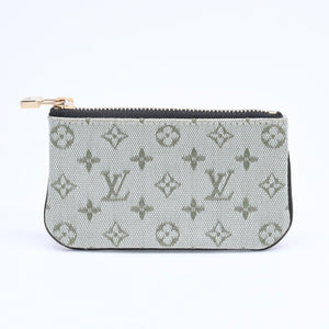 極美品 LOUIS VUITTON ルイヴィトン モノグラムミニ ポシェットクレ コインケース M92236 キャンバス ゴールド金具 グリーン 中古 4a007169