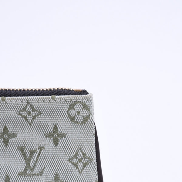 極美品 LOUIS VUITTON ルイヴィトン モノグラムミニ ポシェットクレ コインケース M92236 キャンバス ゴールド金具 グリーン 中古 4a007169