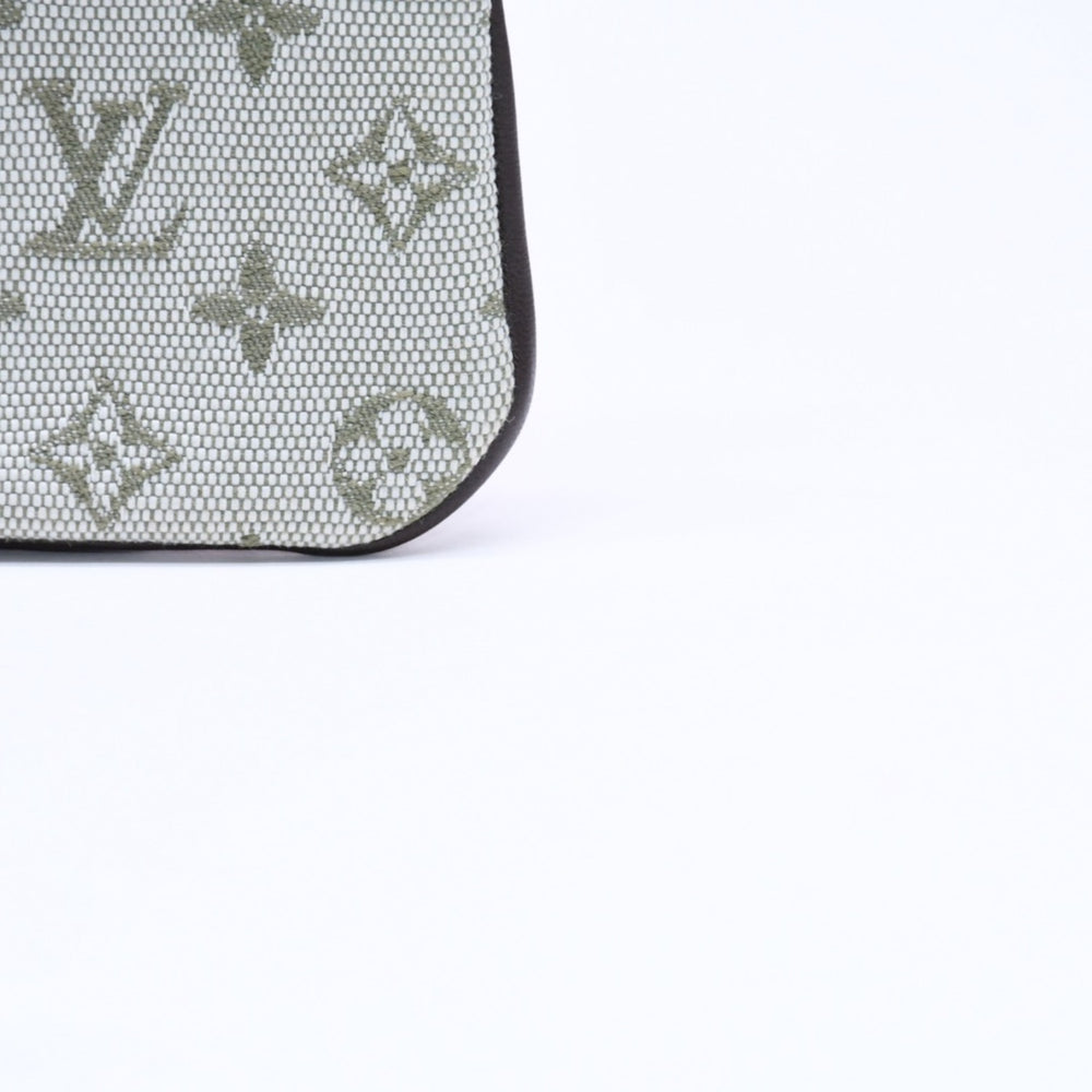 極美品 LOUIS VUITTON ルイヴィトン モノグラムミニ ポシェットクレ コインケース M92236 キャンバス ゴールド金具 グリーン 中古 4a007169