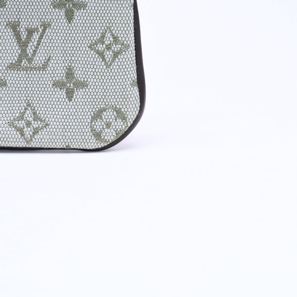 極美品 LOUIS VUITTON ルイヴィトン モノグラムミニ ポシェットクレ コインケース M92236 キャンバス ゴールド金具 グリーン 中古 4a007169