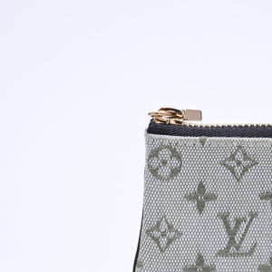 極美品 LOUIS VUITTON ルイヴィトン モノグラムミニ ポシェットクレ コインケース M92236 キャンバス ゴールド金具 グリーン 中古 4a007169