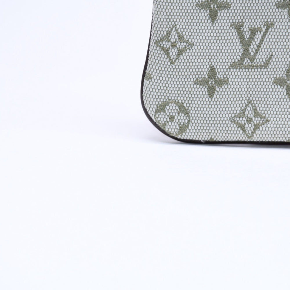 極美品 LOUIS VUITTON ルイヴィトン モノグラムミニ ポシェットクレ コインケース M92236 キャンバス ゴールド金具 グリーン 中古 4a007169