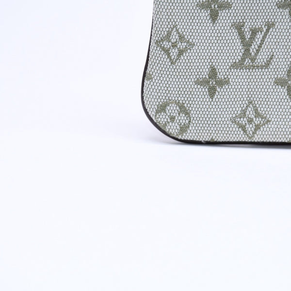 極美品 LOUIS VUITTON ルイヴィトン モノグラムミニ ポシェットクレ コインケース M92236 キャンバス ゴールド金具 グリーン 中古 4a007169