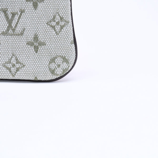 極美品 LOUIS VUITTON ルイヴィトン モノグラムミニ ポシェットクレ コインケース M92236 キャンバス ゴールド金具 グリーン 中古 4a007169
