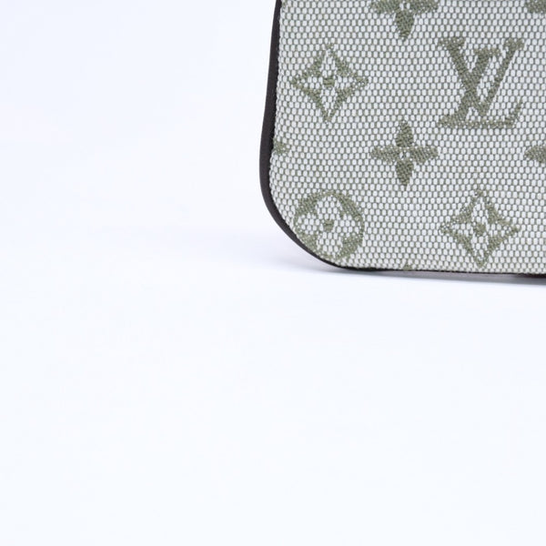 極美品 LOUIS VUITTON ルイヴィトン モノグラムミニ ポシェットクレ コインケース M92236 キャンバス ゴールド金具 グリーン 中古 4a007169