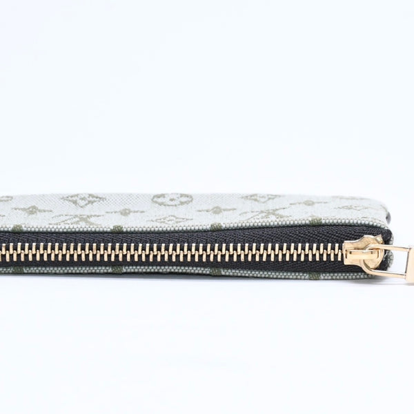 極美品 LOUIS VUITTON ルイヴィトン モノグラムミニ ポシェットクレ コインケース M92236 キャンバス ゴールド金具 グリーン 中古 4a007169