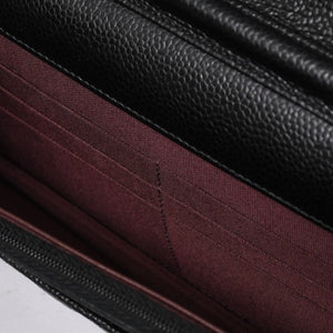 新品同様品 CHANEL シャネル マトラッセ チェーンウォレット キャビアスキン ランダム番台 ブラック シルバー金具 中古 4a006955