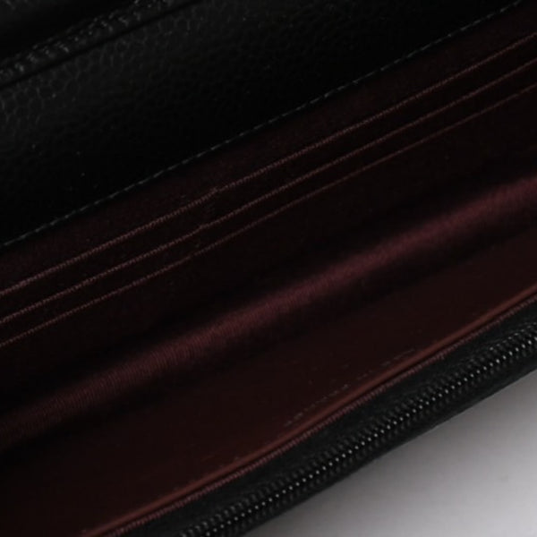 新品同様品 CHANEL シャネル マトラッセ チェーンウォレット キャビアスキン ランダム番台 ブラック シルバー金具 中古 4a006955
