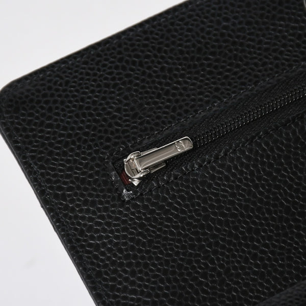 新品同様品 CHANEL シャネル 財布 マトラッセ クラシック チェーンウォレット ランダム番台 キャビアスキン ココマーク ブラック 中古 4a006950