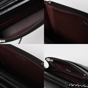 新品同様品 CHANEL シャネル 財布 マトラッセ クラシック チェーンウォレット ランダム番台 キャビアスキン ココマーク ブラック 中古 4a006950
