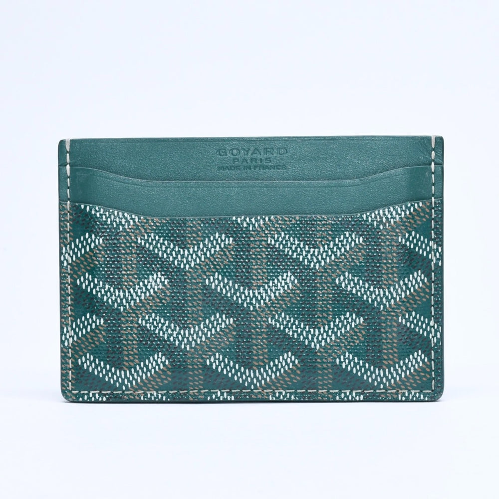 極美品 GOYARD ゴヤール マルゼルブ カードケース グリーン MALESHPMLTY09CL09X PVC ヴォーゼルカーフスキン 中古 4a007175