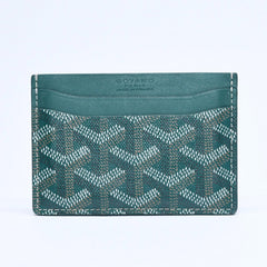極美品 GOYARD ゴヤール マルゼルブ カードケース グリーン MALESHPMLTY09CL09X PVC ヴォーゼルカーフスキン 中古 4a007175