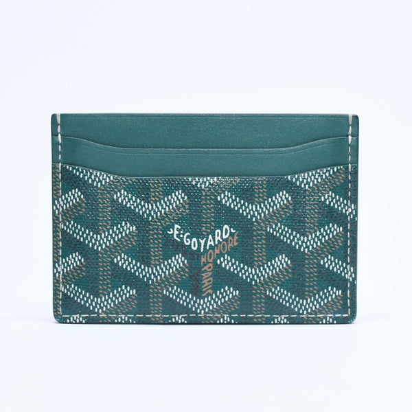 極美品 GOYARD ゴヤール マルゼルブ カードケース グリーン MALESHPMLTY09CL09X PVC ヴォーゼルカーフスキン 中古 4a007175