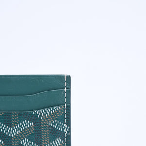 極美品 GOYARD ゴヤール マルゼルブ カードケース グリーン MALESHPMLTY09CL09X PVC ヴォーゼルカーフスキン 中古 4a007175