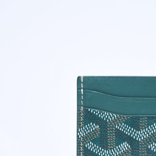 極美品 GOYARD ゴヤール マルゼルブ カードケース グリーン MALESHPMLTY09CL09X PVC ヴォーゼルカーフスキン 中古 4a007175