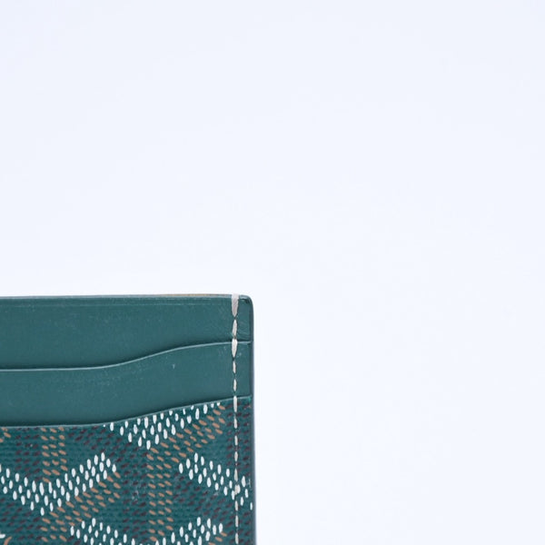 極美品 GOYARD ゴヤール マルゼルブ カードケース グリーン MALESHPMLTY09CL09X PVC ヴォーゼルカーフスキン 中古 4a007175