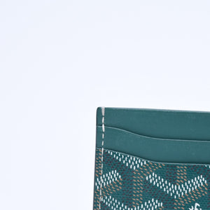 極美品 GOYARD ゴヤール マルゼルブ カードケース グリーン MALESHPMLTY09CL09X PVC ヴォーゼルカーフスキン 中古 4a007175