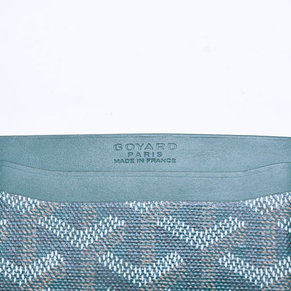 極美品 GOYARD ゴヤール マルゼルブ カードケース グリーン MALESHPMLTY09CL09X PVC ヴォーゼルカーフスキン 中古 4a007175