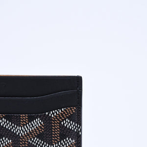 極美品 GOYARD ゴヤール サンシュルピス ヘリンボーン カードケース STSULPPMLTY01CL01X ブラック PVC レザー 中古 4a007176