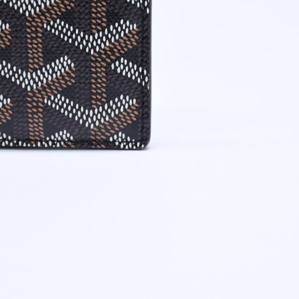 極美品 GOYARD ゴヤール サンシュルピス ヘリンボーン カードケース STSULPPMLTY01CL01X ブラック PVC レザー 中古 4a007176