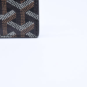 極美品 GOYARD ゴヤール サンシュルピス ヘリンボーン カードケース STSULPPMLTY01CL01X ブラック PVC レザー 中古 4a007176