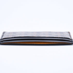 極美品 GOYARD ゴヤール サンシュルピス ヘリンボーン カードケース STSULPPMLTY01CL01X ブラック PVC レザー 中古 4a007176