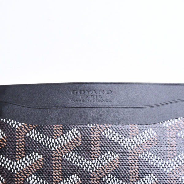 極美品 GOYARD ゴヤール サンシュルピス ヘリンボーン カードケース STSULPPMLTY01CL01X ブラック PVC レザー 中古 4a007176