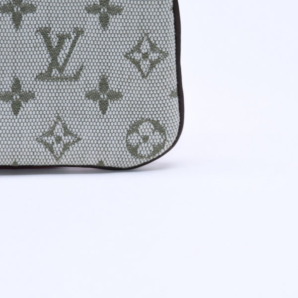 極美品 LOUIS VUITTON ルイヴィトン モノグラムミニ ポシェットクレ コインケース M92236 キャンバス ゴールド金具 グリーン 中古 4a007168