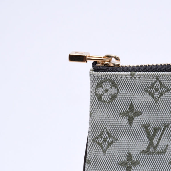極美品 LOUIS VUITTON ルイヴィトン モノグラムミニ ポシェットクレ コインケース M92236 キャンバス ゴールド金具 グリーン 中古 4a007168