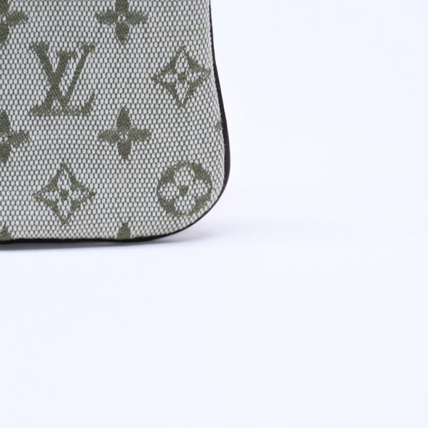 極美品 LOUIS VUITTON ルイヴィトン モノグラムミニ ポシェットクレ コインケース M92236 キャンバス ゴールド金具 グリーン 中古 4a007168