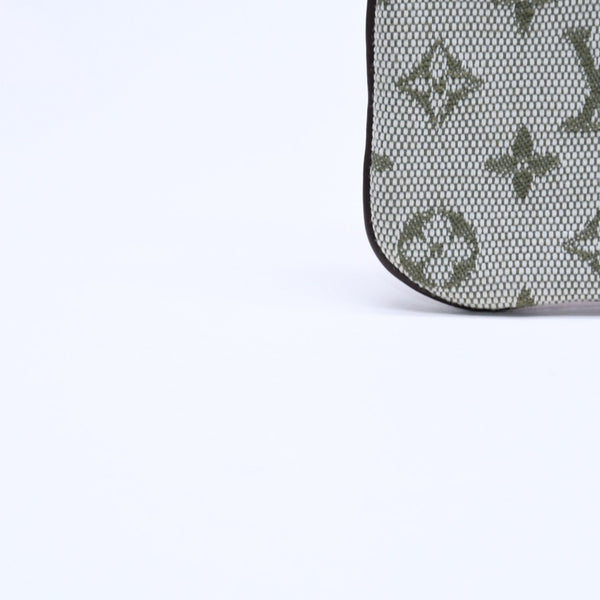 極美品 LOUIS VUITTON ルイヴィトン モノグラムミニ ポシェットクレ コインケース M92236 キャンバス ゴールド金具 グリーン 中古 4a007168