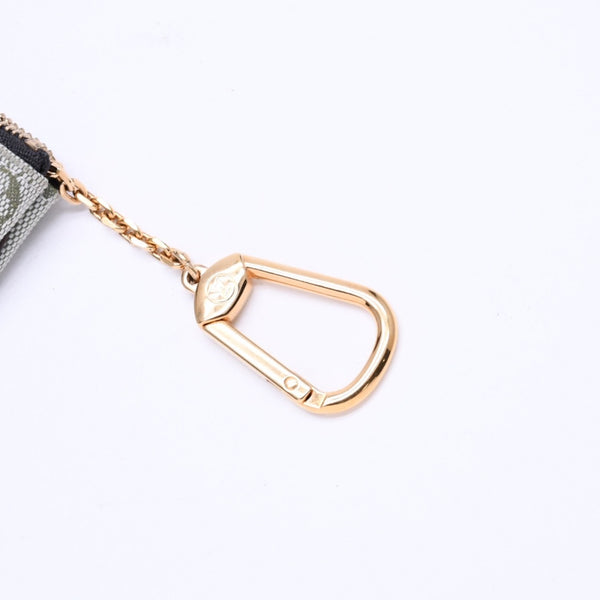 極美品 LOUIS VUITTON ルイヴィトン モノグラムミニ ポシェットクレ コインケース M92236 キャンバス ゴールド金具 グリーン 中古 4a007168