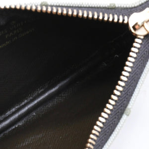 極美品 LOUIS VUITTON ルイヴィトン モノグラムミニ ポシェットクレ コインケース M92236 キャンバス ゴールド金具 グリーン 中古 4a007168