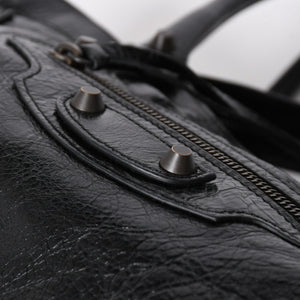 極美品 BALENCIAGA バレンシアガ ル シティ イーストウェスト トートバッグ 845704 ショルダーバッグ 現行モデル ブラック ブロンズ金具 中古 4a006964