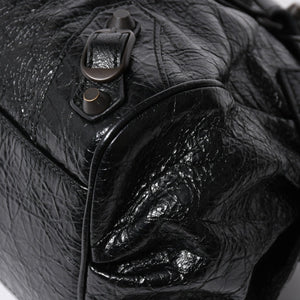 極美品 BALENCIAGA バレンシアガ ル シティ イーストウェスト トートバッグ 845704 ショルダーバッグ 現行モデル ブラック ブロンズ金具 中古 4a006964