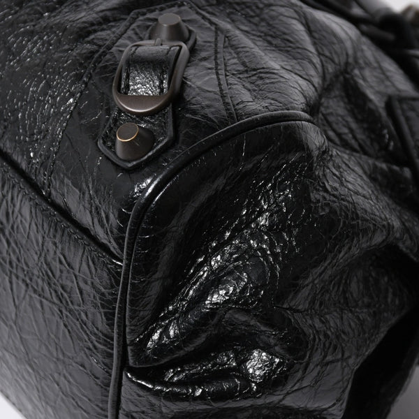 極美品 BALENCIAGA バレンシアガ ル シティ イーストウェスト トートバッグ 845704 ショルダーバッグ 現行モデル ブラック ブロンズ金具 中古 4a006964
