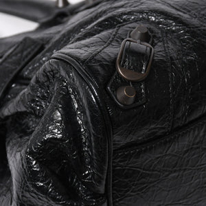 極美品 BALENCIAGA バレンシアガ ル シティ イーストウェスト トートバッグ 845704 ショルダーバッグ 現行モデル ブラック ブロンズ金具 中古 4a006964