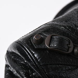 極美品 BALENCIAGA バレンシアガ ル シティ イーストウェスト トートバッグ 845704 ショルダーバッグ 現行モデル ブラック ブロンズ金具 中古 4a006964