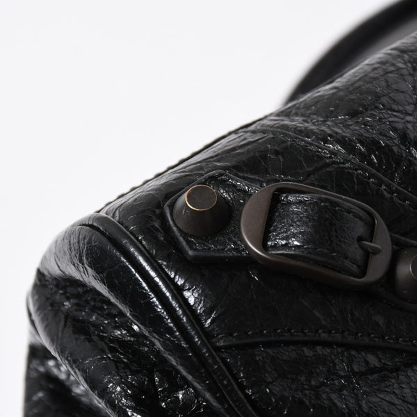 極美品 BALENCIAGA バレンシアガ ル シティ イーストウェスト トートバッグ 845704 ショルダーバッグ 現行モデル ブラック ブロンズ金具 中古 4a006964