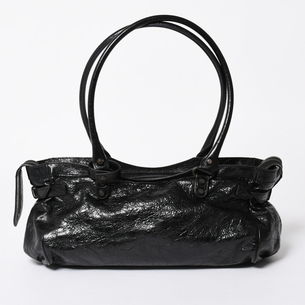 極美品 BALENCIAGA バレンシアガ ル シティ イーストウェスト トートバッグ 845704 ショルダーバッグ 現行モデル ブラック ブロンズ金具 中古 4a006964