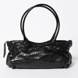 極美品 BALENCIAGA バレンシアガ ル シティ イーストウェスト トートバッグ 845704 ショルダーバッグ 現行モデル ブラック ブロンズ金具 中古 4a006964