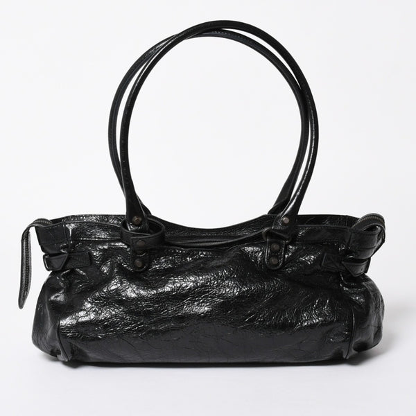 極美品 BALENCIAGA バレンシアガ ル シティ イーストウェスト トートバッグ 845704 ショルダーバッグ 現行モデル ブラック ブロンズ金具 中古 4a006964