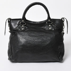 BALENCIAGA バレンシアガ ザ ジャイアント ヴェロ ハンドバッグ 282010 ショルダーバッグ 2WAY ブラック シルバー金具 美品 中古 4a006966