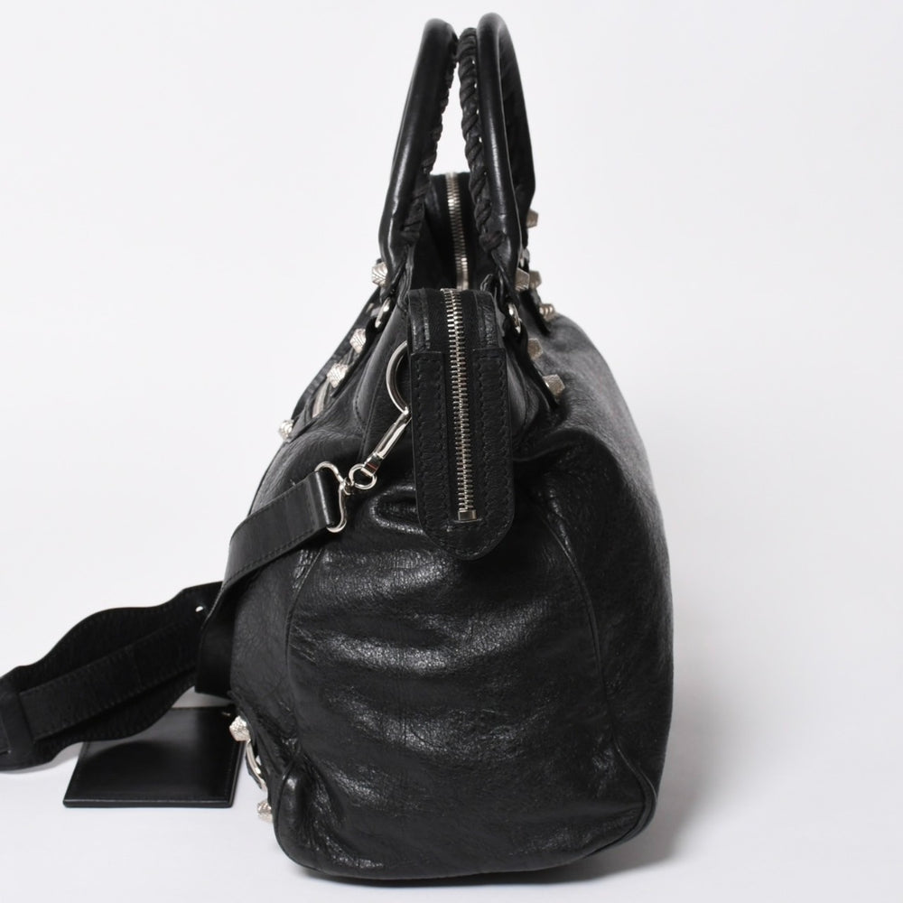 BALENCIAGA バレンシアガ ザ ジャイアント ヴェロ ハンドバッグ 282010 ショルダーバッグ 2WAY ブラック シルバー金具 美品 中古 4a006966