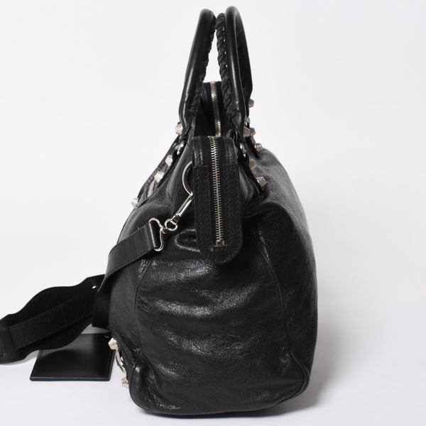 BALENCIAGA バレンシアガ ザ ジャイアント ヴェロ ハンドバッグ 282010 ショルダーバッグ 2WAY ブラック シルバー金具 美品 中古 4a006966