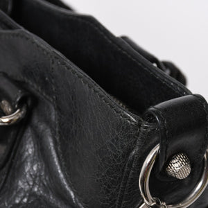 BALENCIAGA バレンシアガ ザ ジャイアント ヴェロ ハンドバッグ 282010 ショルダーバッグ 2WAY ブラック シルバー金具 美品 中古 4a006966